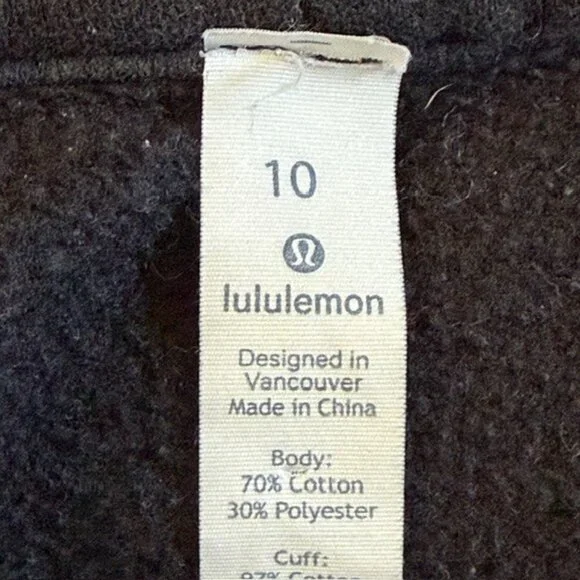 LULULEMON Scuba Full Zip Hoodie Sweatshirt Black Sz 10 - Picture 13 of 14
